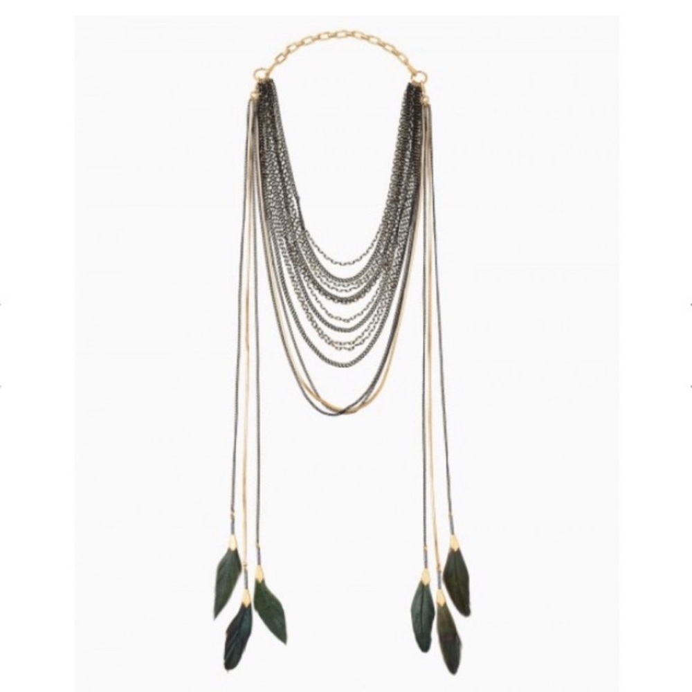NWT!  Stella & Dot Layered Feather Necklace!